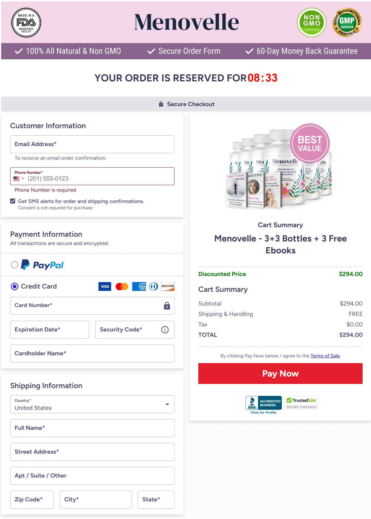 Menovelle order